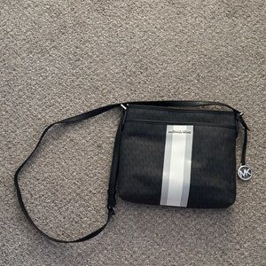 Michael Kors Black Crossbody Bag with White Stripe